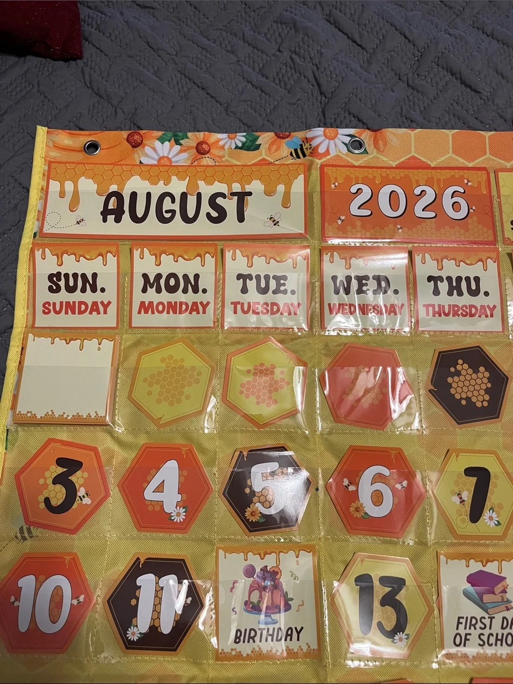 Bee Classroom Pocket Calendar